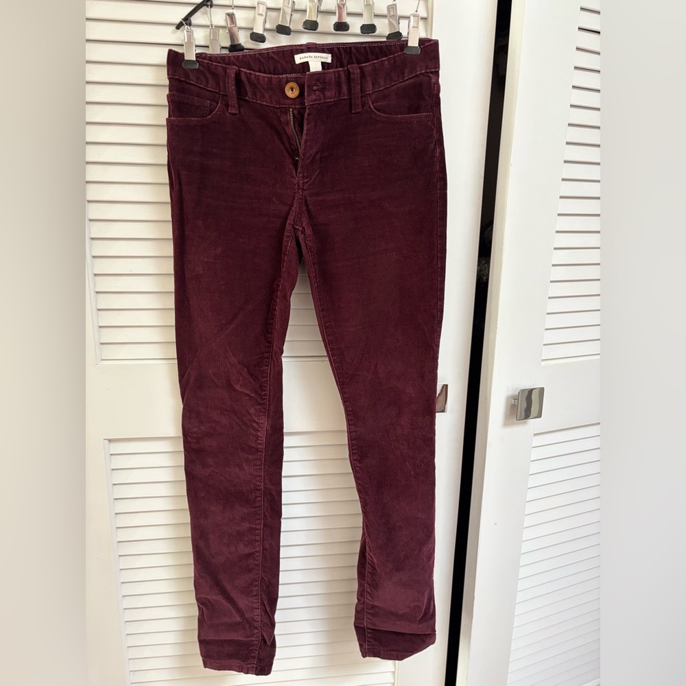 Banana Republic Women's Dark Red Straight Leg Jeans